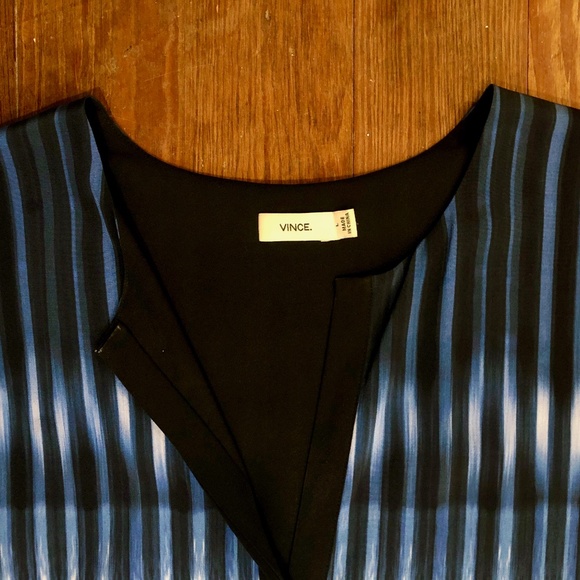 Vince Blue Tie Dye/Stripe Printed Dress Size 12 - Picture 6 of 7